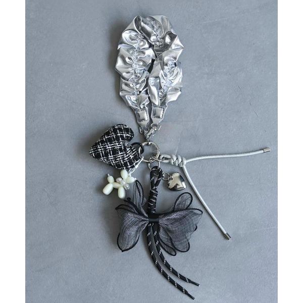 キーホルダー チュールリボンミックスチャーム