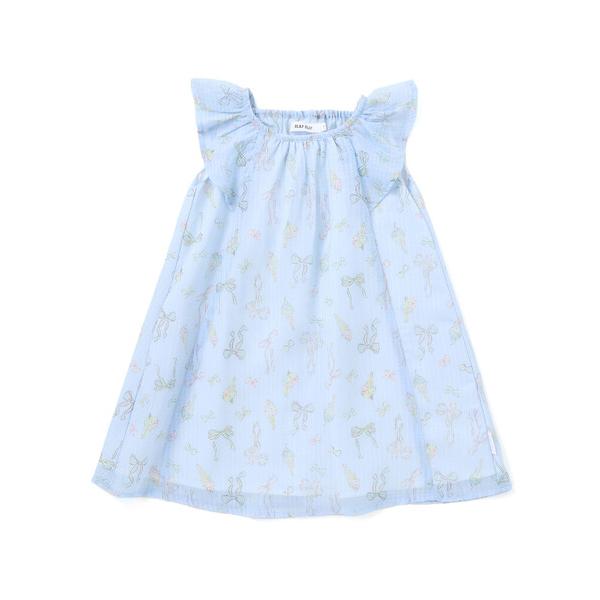 ワンピース アイス柄プリントシアーチェックワンピース(80~130cm) キッズ 子供服 女の子