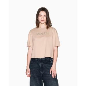 tシャツ 半袖 「A|X アルマーニ エクスチェンジ」AXロゴ クロップド 半袖クルーネックTシャツ/CROPPED レディース