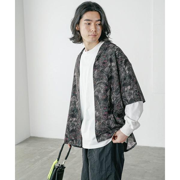 シャツ 「夏でも羽織りやすい」レトロパターン半袖柄シャツ メンズ