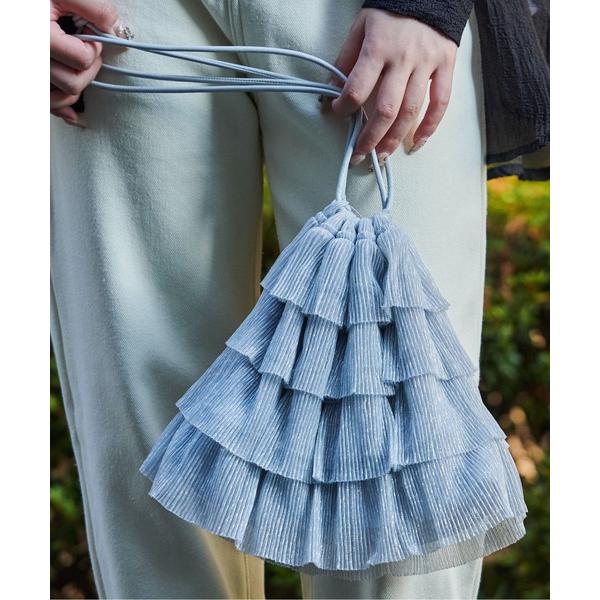 ショルダーバッグ バッグ 「＆soiree」ラメシアープリーツフリル巾着バック レディース