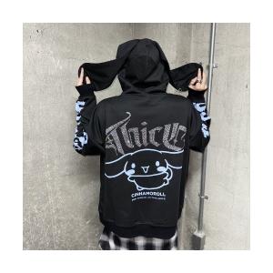 パーカー PSYNYXX×シナモロールコラボZIPパーカー メンズ レディース