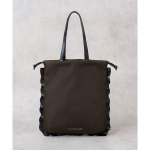 トートバッグ コンビフリルドロストトートバッグ レディース