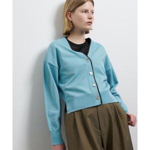 ニット セーター カラーポイントVネックカーディガン レディース