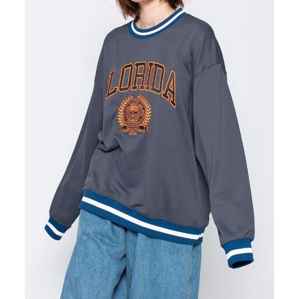 トレーナー スウェット 「spiritoso」サテン刺繍オーバーサイズスウェット レディース メンズ