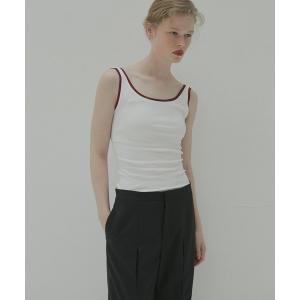 タンクトップ ノースリーブ LE CIEL BLEU/ルシェルブルー  Color Trimmed Tank Top タンクタップ レディース