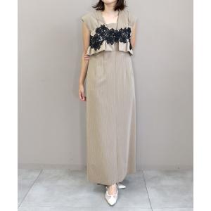 セットアップ 「ANDRESD」 pinstripe sleeveless bustier dress 「ピン