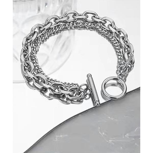 ブレスレット 2連チェーン マンテルブレスレット メンズ レディース