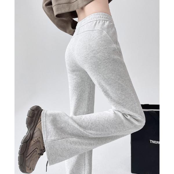 スウェットパンツ ジャージ ウエストゴムスウェットフレアパンツ 美脚効果 体型盛れ レディース