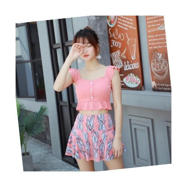 水着 花柄 フリルデザイン　 スカートビキニ 水着 レディース