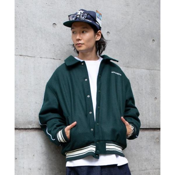 ブルゾン アウター Collared Melton Stadium Jacket メンズ レディース