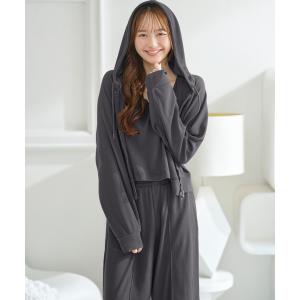 パジャマ ルームウェア 「ショートパーカー」ワッフルルームウエア3点セット レディース