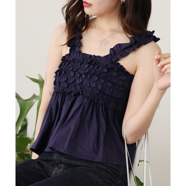 キャミソール Ruffle Shirring Cami Top / フリルシャーリング キャミトップ...