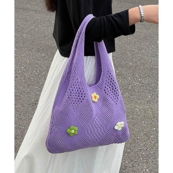 ショルダーバッグ バッグ 「B.A.G.」夏の花編みバッグ レディース