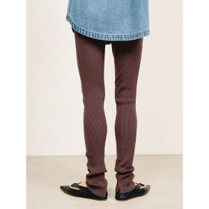 レギンス スパッツ ルーズヘムリブニットレギンス レディース