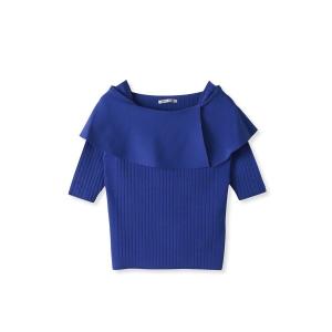 ニット セーター オフショルダーリブニット「手洗い可能」 レディース