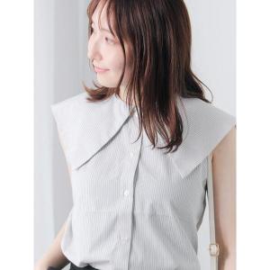 ブラウス シャツ セーラーカラーノースリシャツ レディース