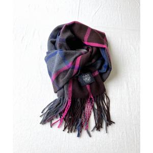 ストール マフラー ブロックチェックストール レディース