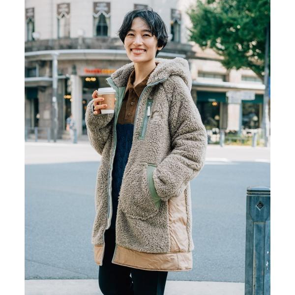 コート アウター 「軽い・暖かい」シャギーボアロングフードJK レディース