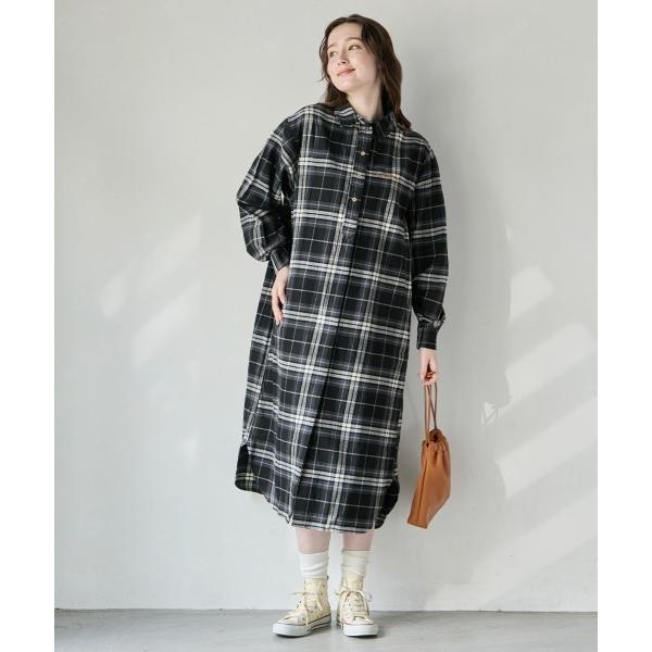 シャツワンピース 「綿100％」ビエラシャツワンピース