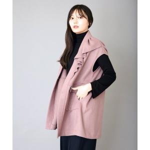 ベスト ジレ リバービーバーフリルベスト レディース