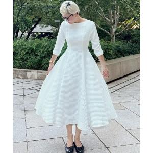 ワンピース 千鳥立体フレアワンピース