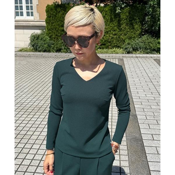 tシャツ 日本製美バストラインVネックカットソー レディース