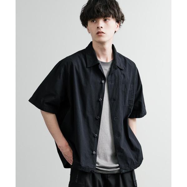 シャツ Audience オーディエンス ピグメントホースクロスドローコードバルーンオープンカラーハ...