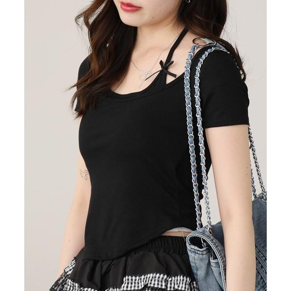 tシャツ Square Neck Top with Cups / カップ付き スクエアネックカットソ...