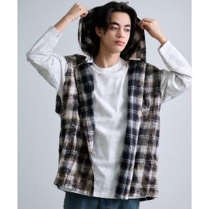 タンクトップ a.p.o.v. オーバーサイズダメージノースリーブチェック