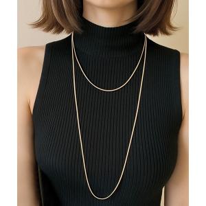 ネックレス 金属アレルギー対応 2連ロングチェーンステンレスネックレス レディース メンズ