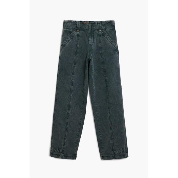 ジーンズ デニム デニムパンツ 装飾ステッチストレートデニムパンツ レディース