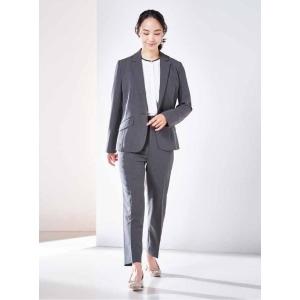 セレモニースーツ セットアップ 「洗える・速乾・ストレッチ・薄手」からみメッシュ　シングルジャケット・テーパードパンツセットアップ レディース