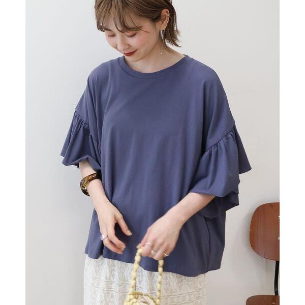 tシャツ バックフリル半袖プルオーバー レディース