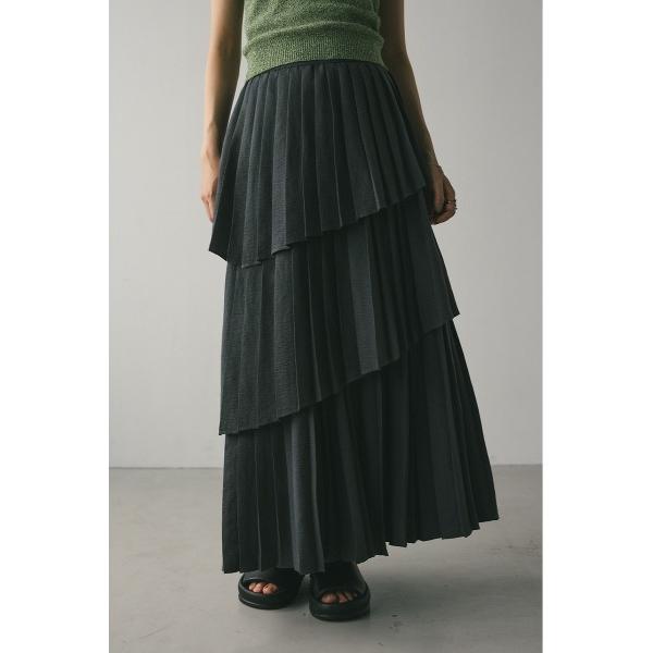 スカート プリーツティアードスカート