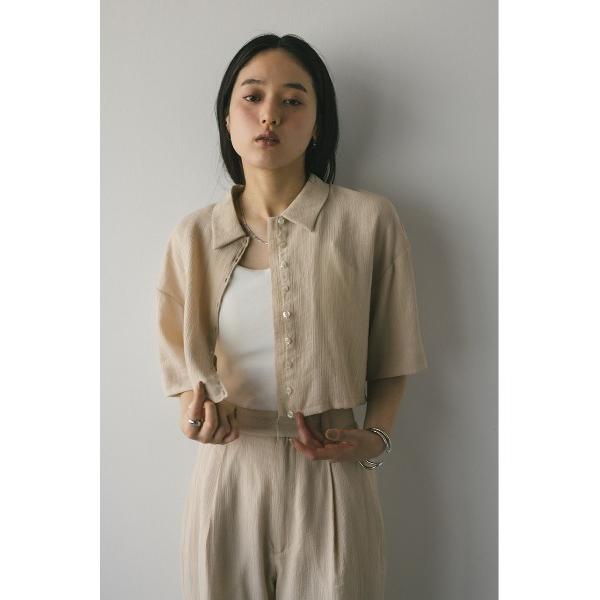 ブラウス シャツ バックオープンワッシャーシャツ レディース