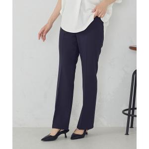 パンツ 「美しいベーシックパンツ」ポリエステルストレッチ セミフレアパンツ レディース