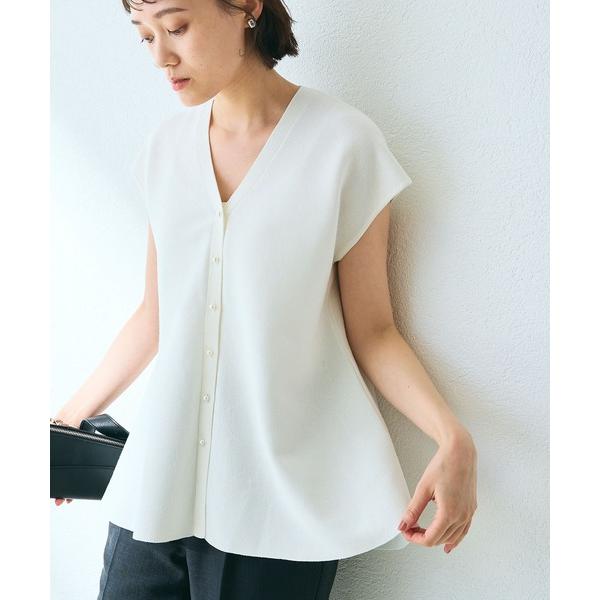 ベスト ジレ 「洗える」ペプラムニットベスト「CROSS FUNCTION/クロスファンクション」 ...