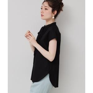 ブラウス シャツ 「コンパクトフリル／3色展開」フレンチスリーブブラウス レディース