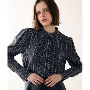 ブラウス シャツ tuck frill strip blouse レディース