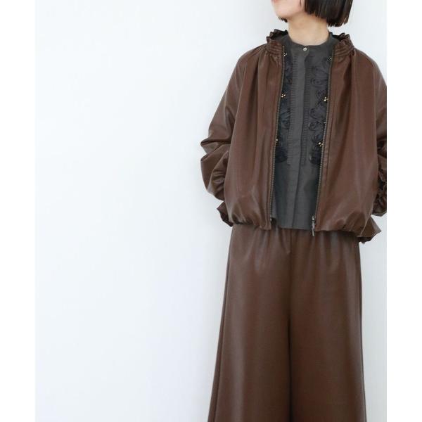 ブルゾン アウター soft eco-leather blouson レディース