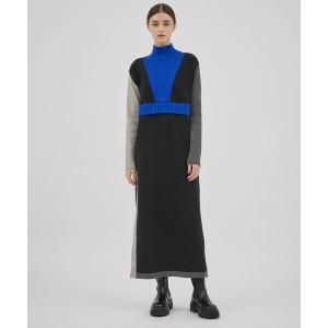 「A + TOKYO」 ニットワンピース 1 ブルー レディース