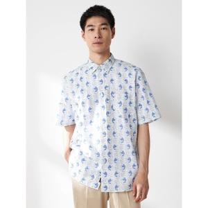 シャツ 半袖 リゾート柄シャツ（カジキ） メンズ