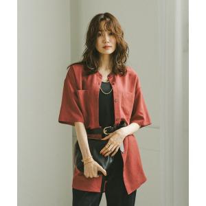 リネンシャツ ブラウス シャツ 夏 半袖 イージ...の商品画像