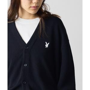 カーディガン PLAYBOY/プレイボーイ RABBIT V-NECK CARDIGAN カーディガン ワンポイント メンズ レディース