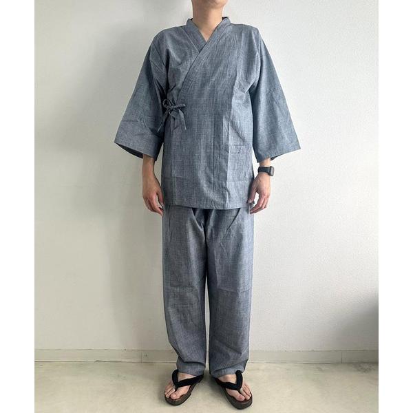 浴衣 格子柄チェック 作務衣 甚平 メンズ