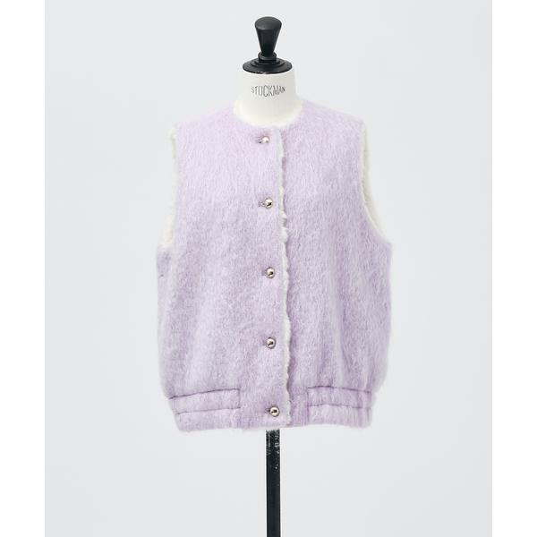 ジャケット テーラードジャケット BEAUVET モヘアシャギーベスト レディース