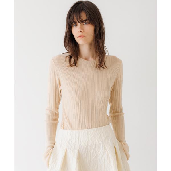 ニット セーター ハイゲージランダムリブプルオーバー レディース