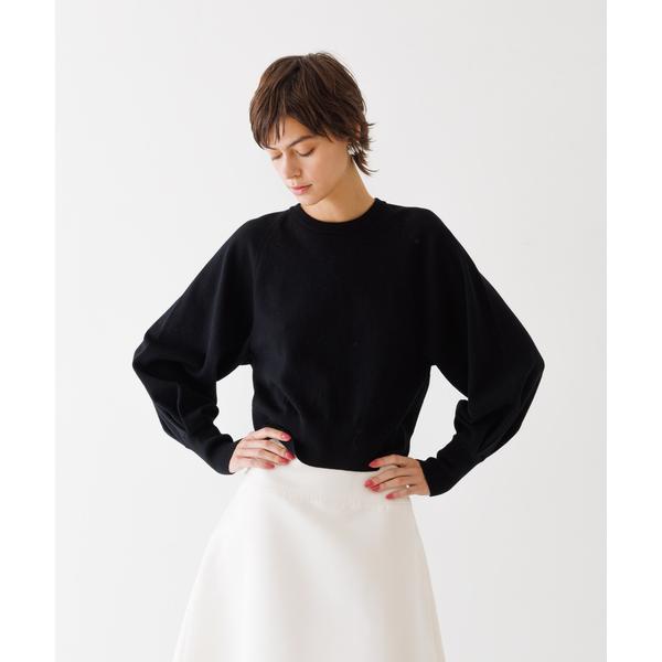 ニット セーター パフスリーブコンパクトプルオーバー レディース