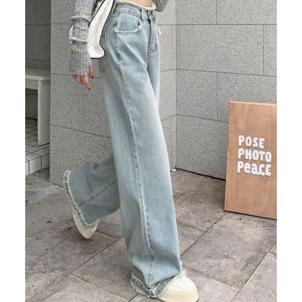 パンツ 春夏旬デニムスタイルを楽しめるワイドデニムパンツ レディース